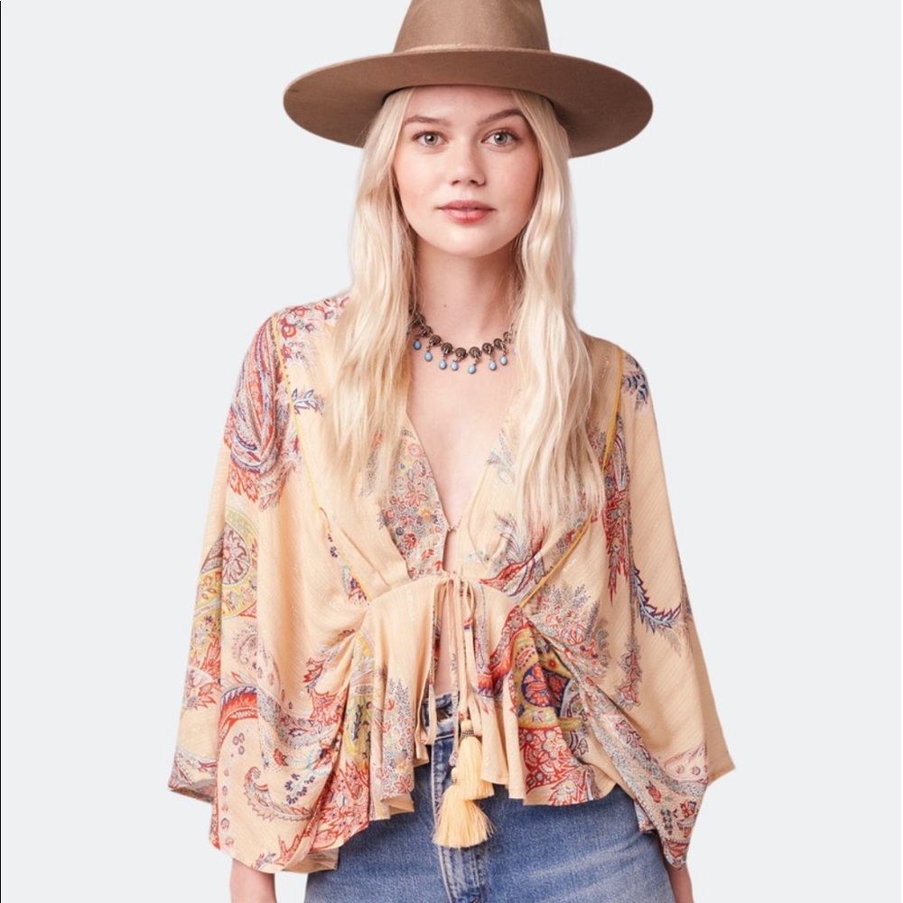 BOG Collective, Small, Sandrio Butter Paisley Batwing top